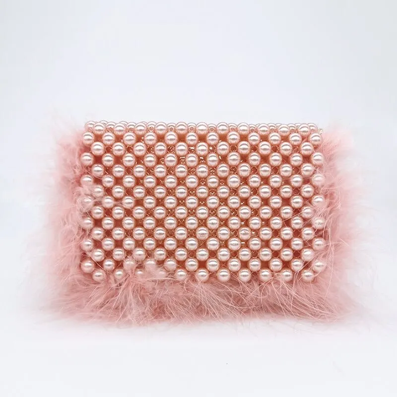 Celia Plush Beaded Clutch