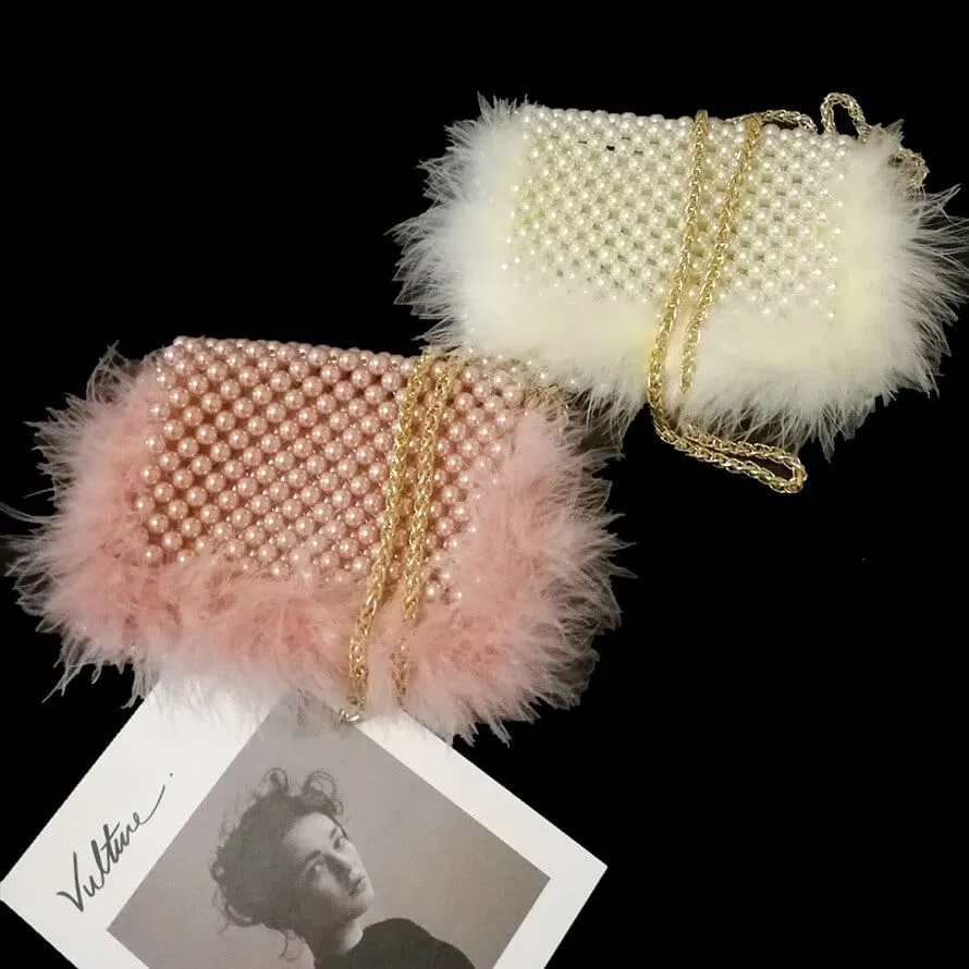Celia Plush Beaded Clutch