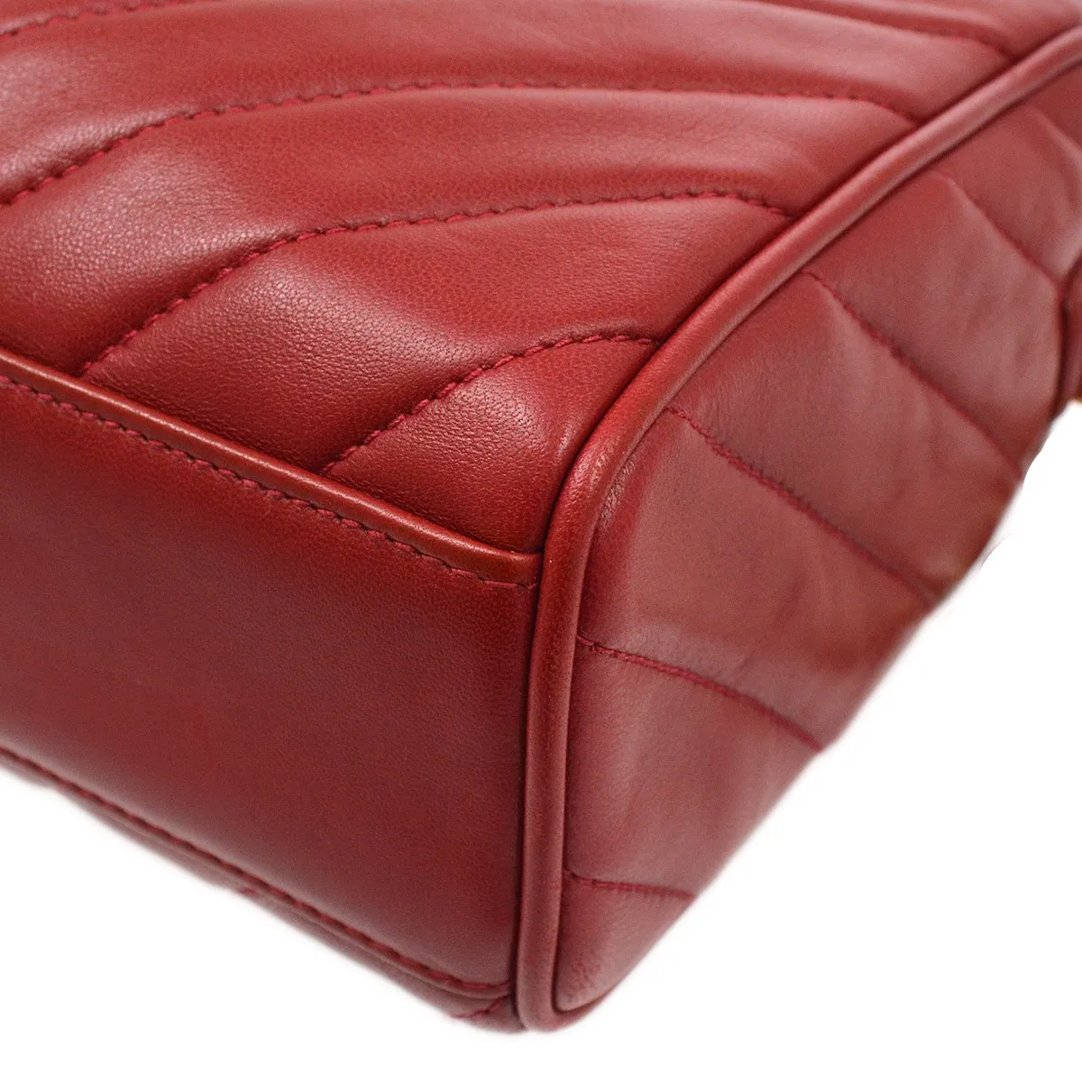 CHANEL 1994-1996 Red Lambskin Quilted Camera Bag Mini 61270