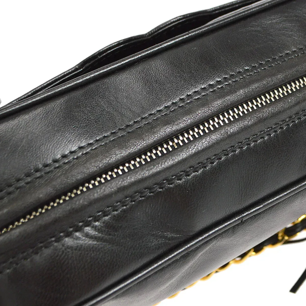 CHANEL 1994-1996 Triple CC Camera Bag Mini Black Lambskin 46417