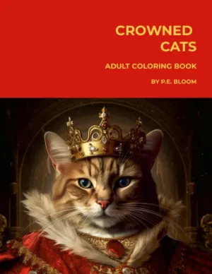 CROWNED CATS ADULT COLORING BOOK