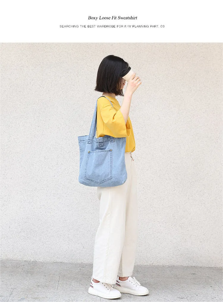 Denim handbag