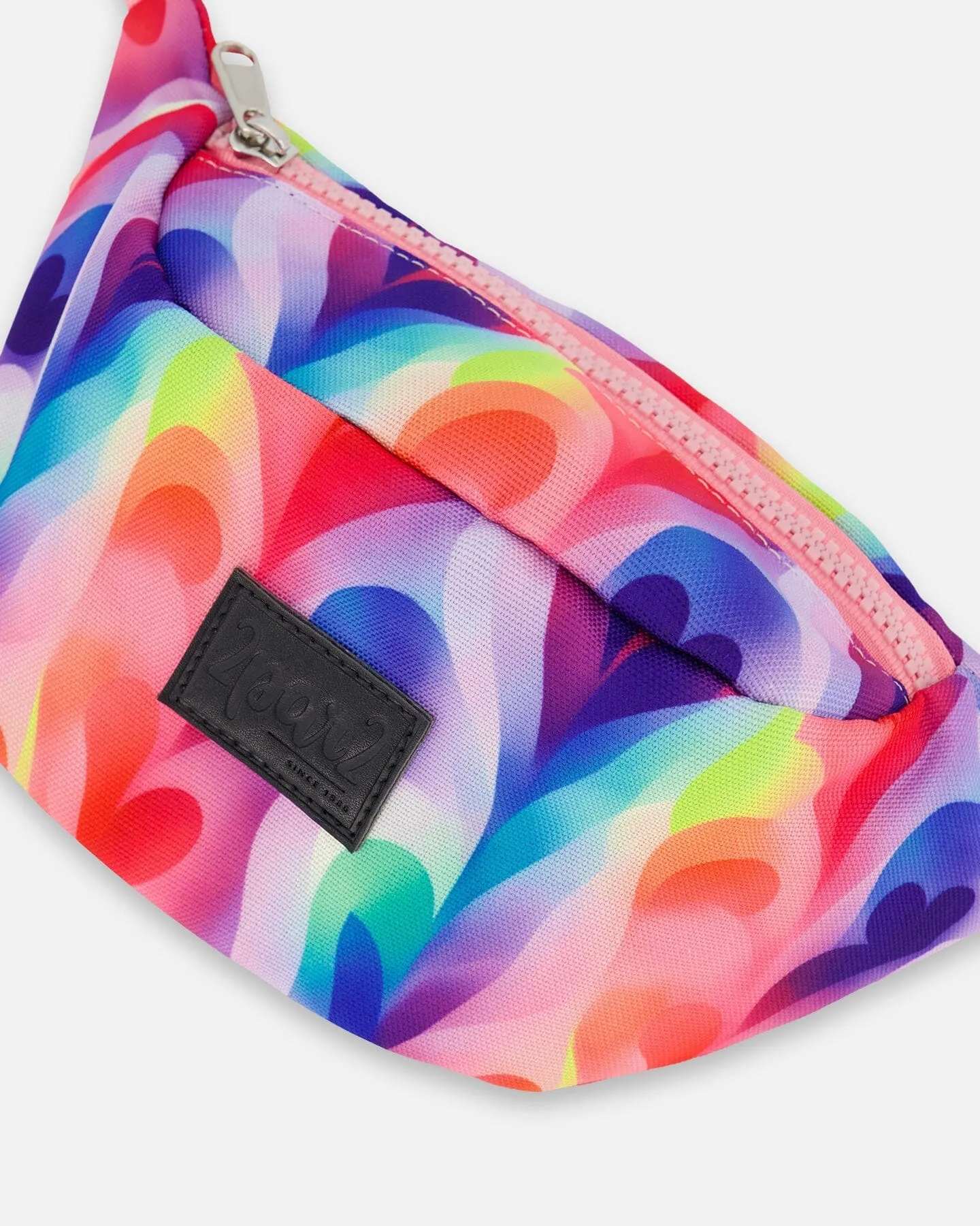 Deux par Deux Girl's Fanny Bag Printed Rainbow Heart