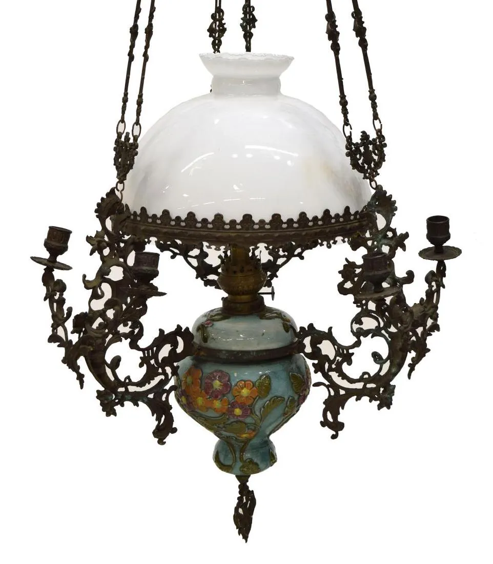 DUTCH HANGING OIL LAMP, 19th Century ( 1800s )