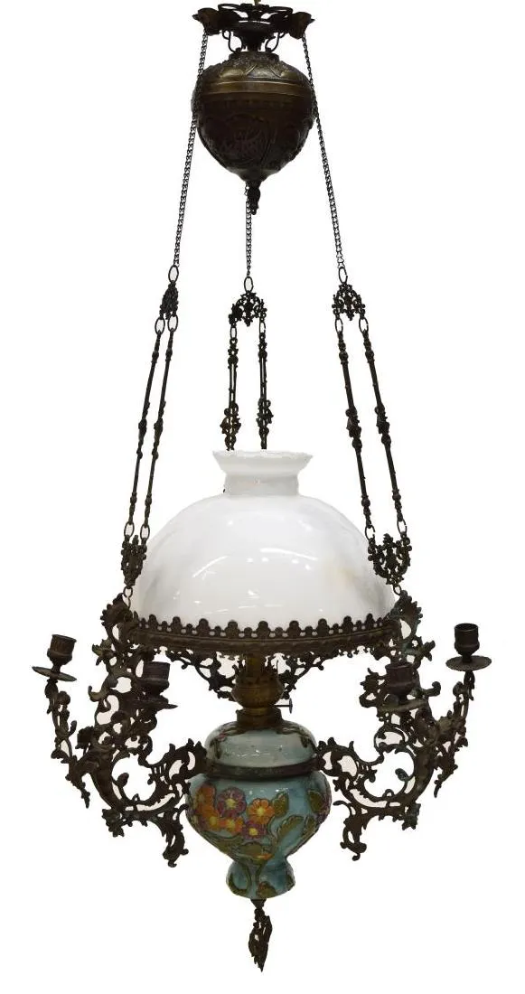 DUTCH HANGING OIL LAMP, 19th Century ( 1800s )