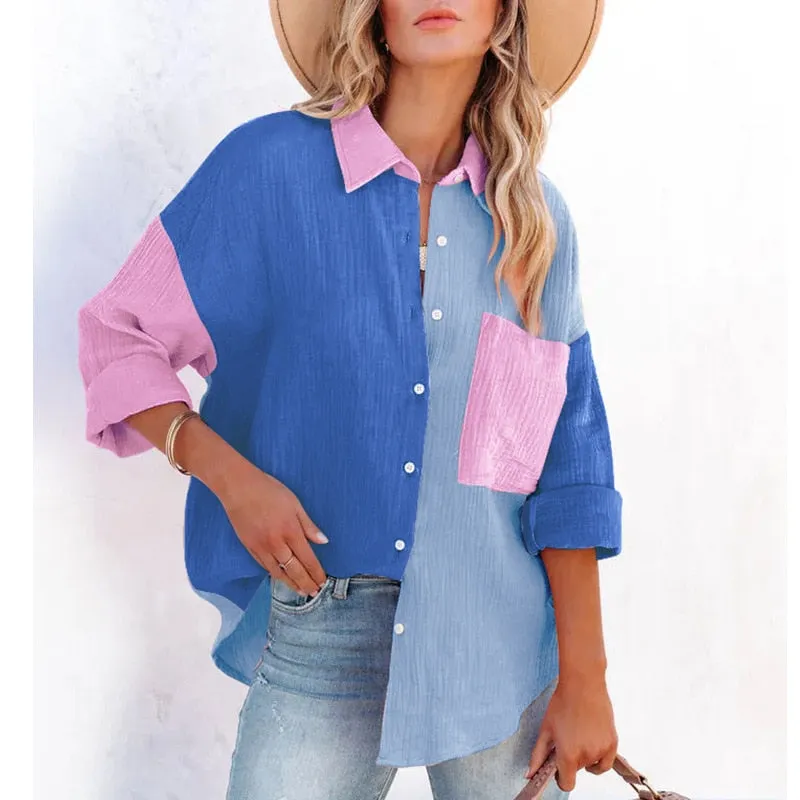 Elegant Patchwork Blouse