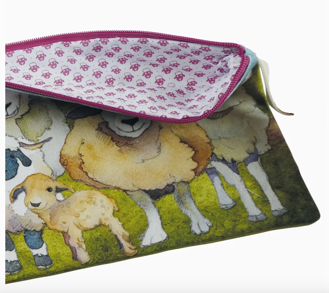 Emma Ball- Felted Sheep Zipped Pouch