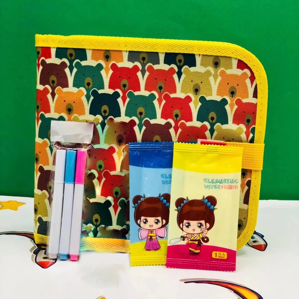 Erasable and Reusable Doodle Magic Book with 3 Markers & 2 Wipes