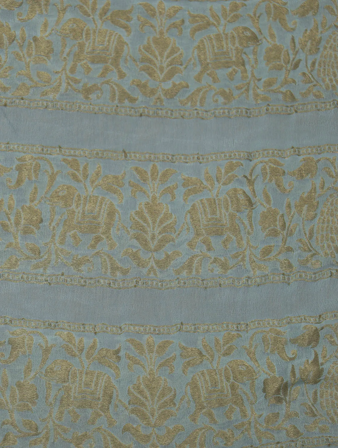 Exquisite Blue Banarasi Georgette Fabric - 1 Mtr Length