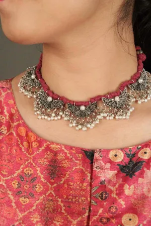 Exquisite Bohemian Silver Moti Necklace
