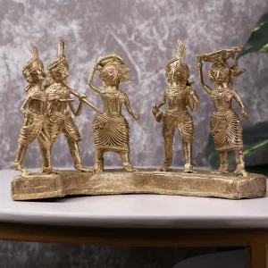 Exquisite Brass Dhokra Art Farmers Set | 9 Inches