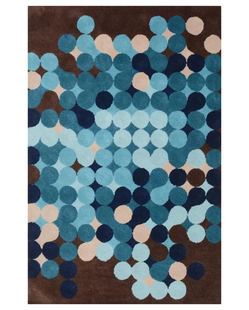 Exquisite Brown Geometric Hand Tufted Wool Carpet