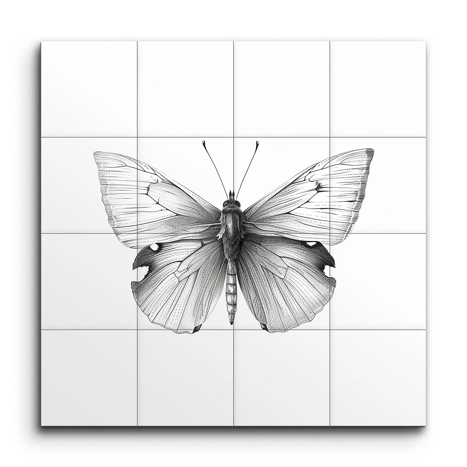 Exquisite Butterfly Elegance in Monochrome Art