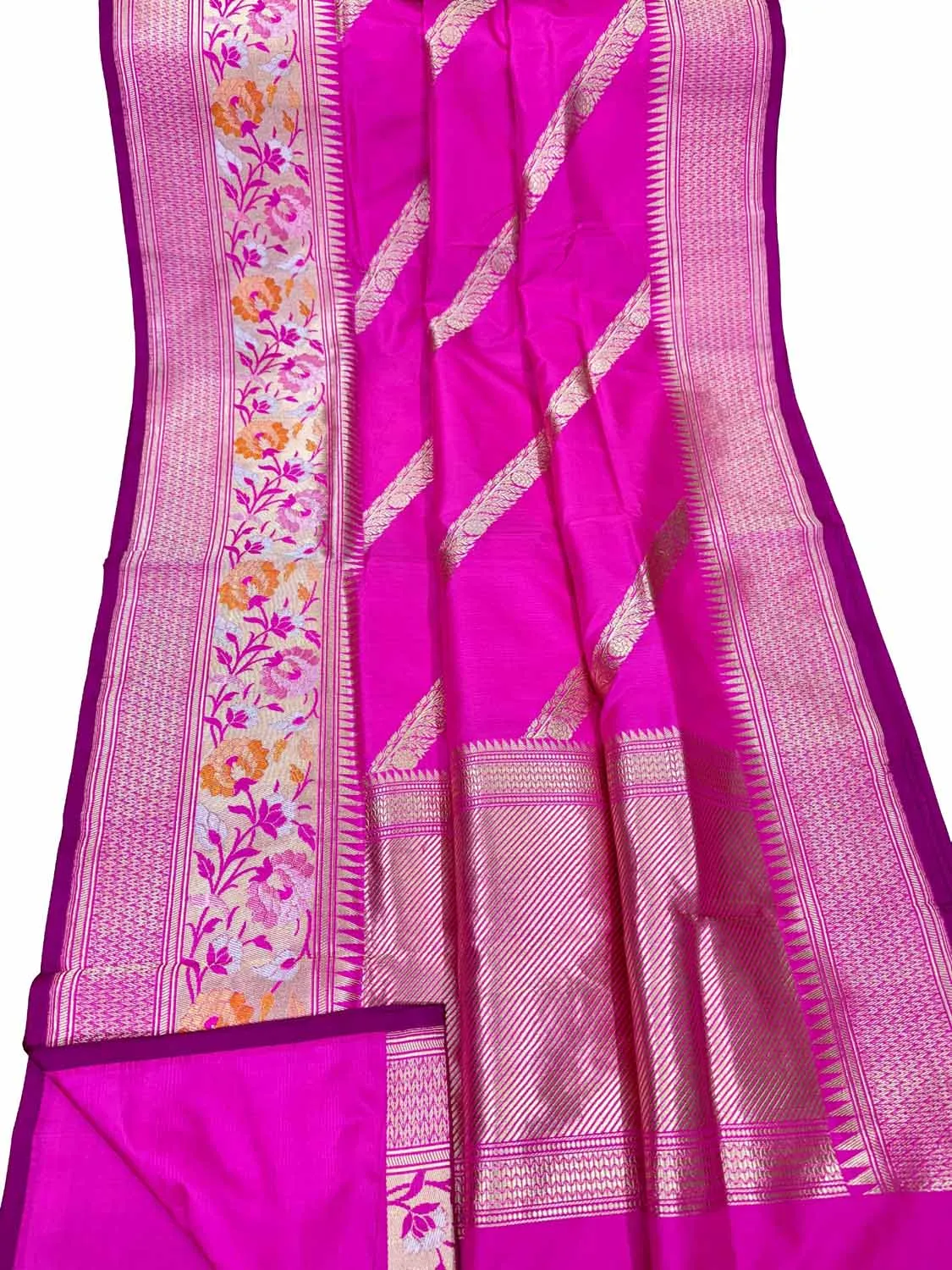 Exquisite Pink Banarasi Katan Silk Saree