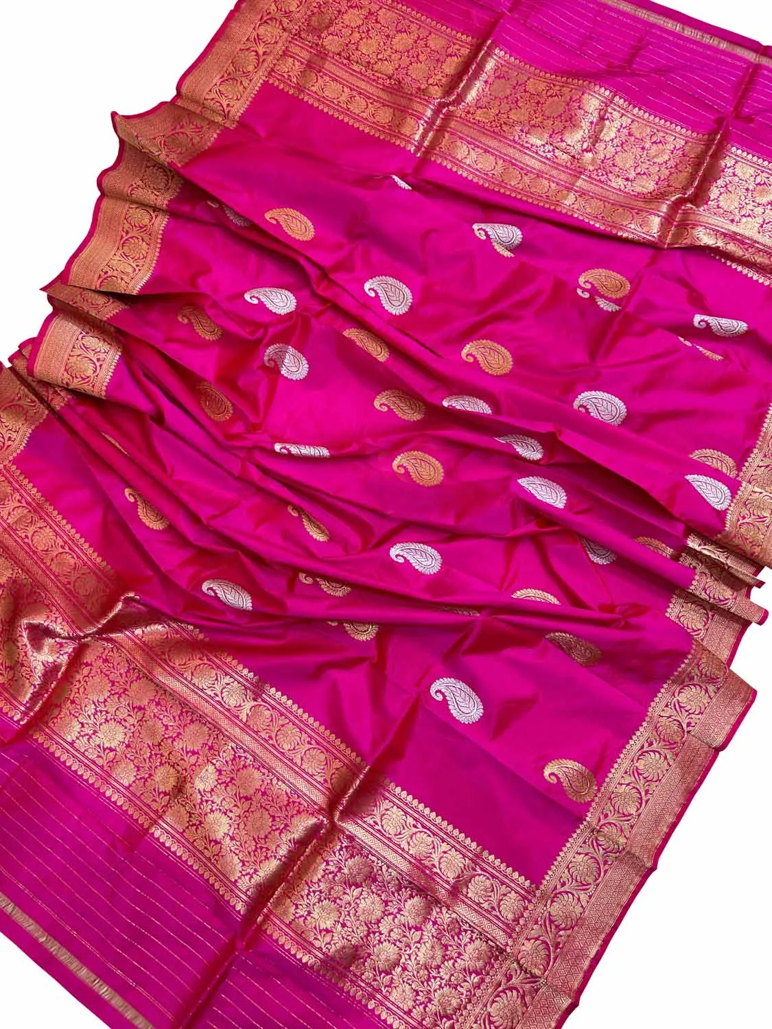Exquisite Pink Banarasi Silk Dupatta with Kadwa Boota