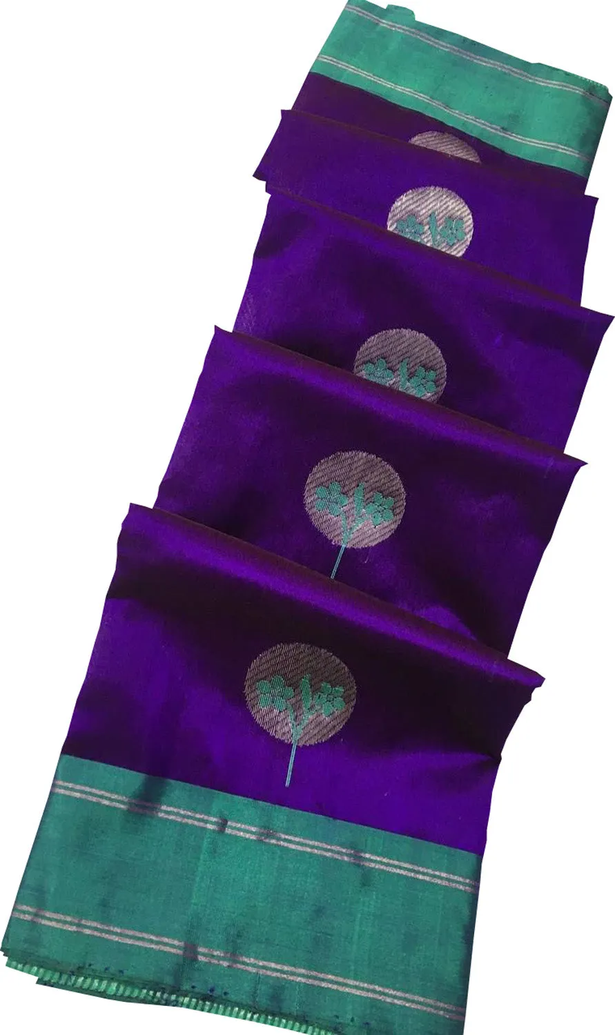 Exquisite Purple Chanderi Handloom Pure Katan Silk Saree