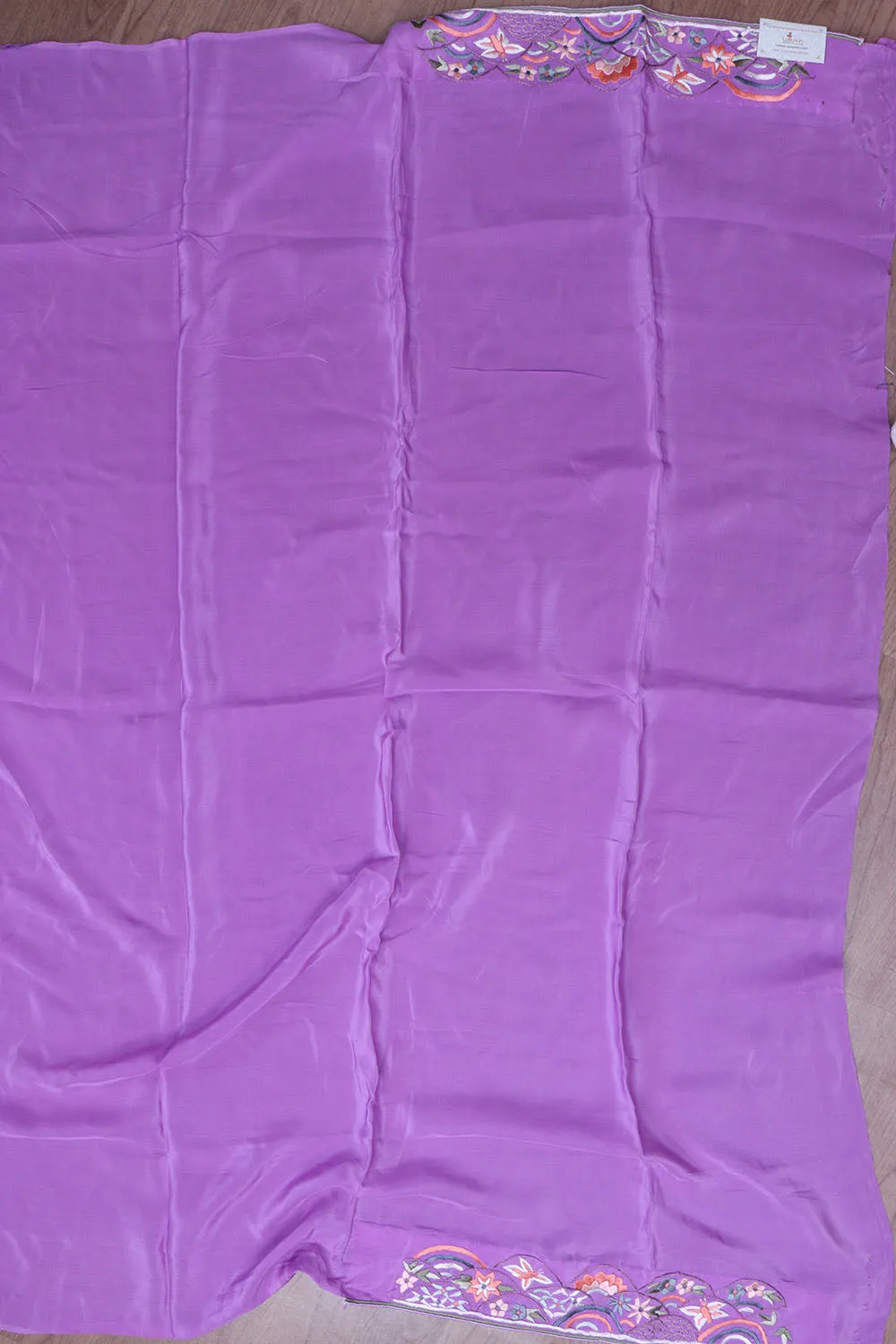 Exquisite Purple Hand Embroidered Parsi Gara Saree