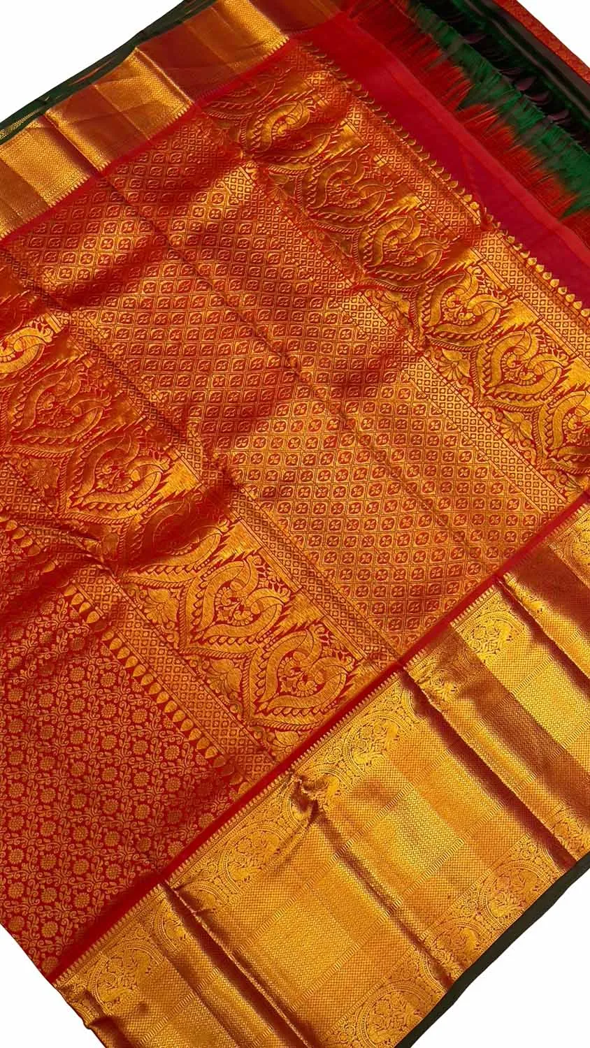 Exquisite Red Kanjeevaram Silk Saree