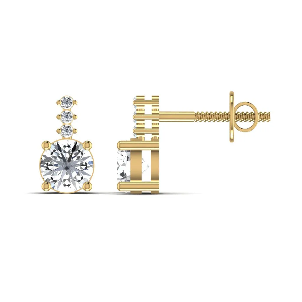 Exquisite Round Diamond Stud Earring
