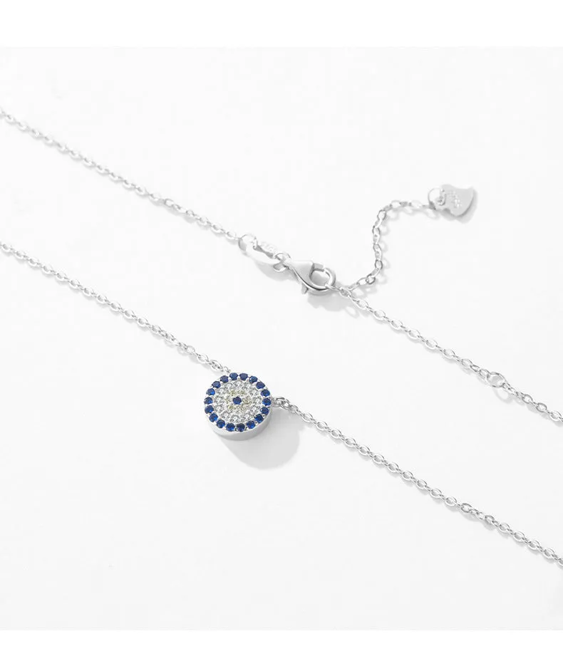 Exquisite Sterling Silver Blue Zircon Collar Necklace