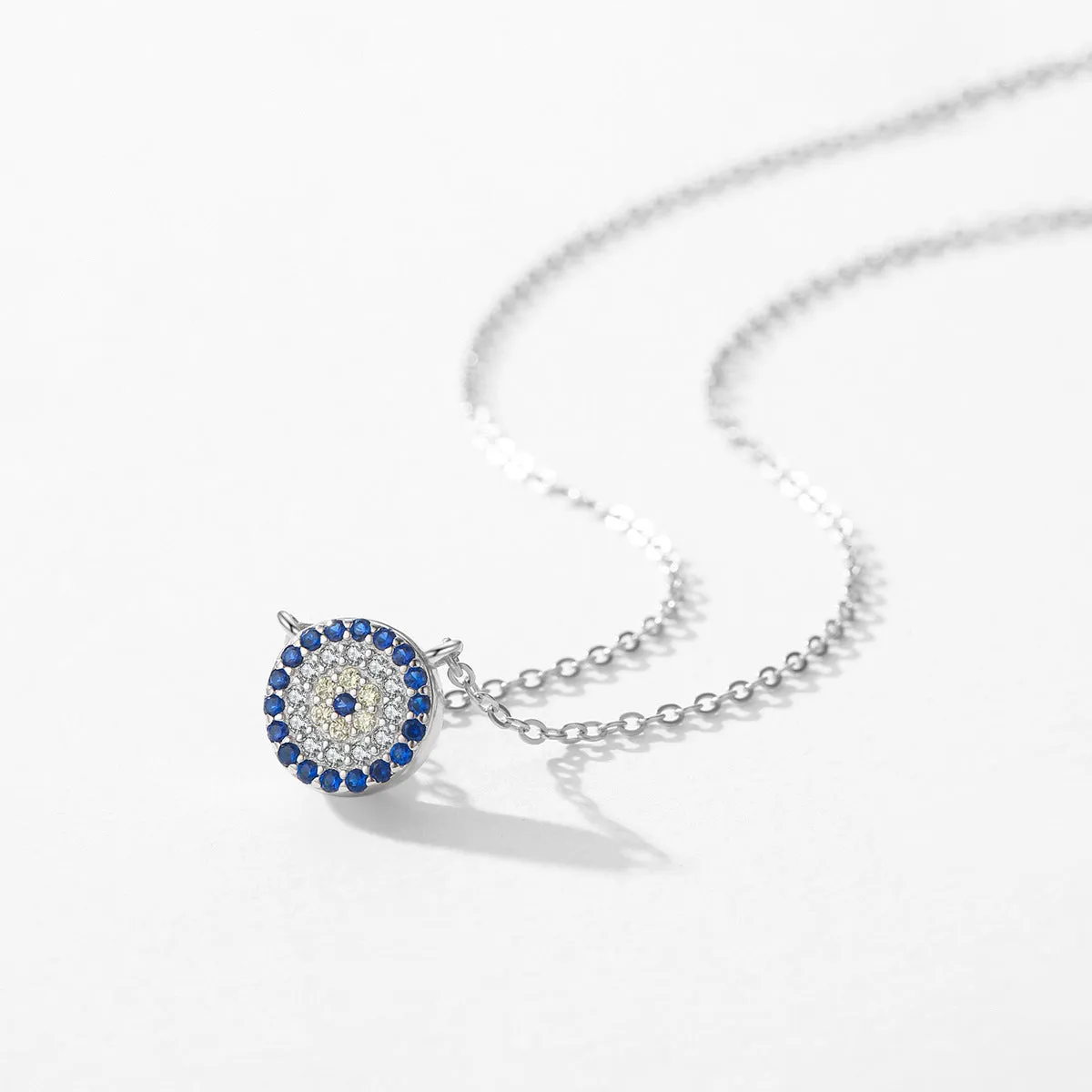 Exquisite Sterling Silver Blue Zircon Collar Necklace
