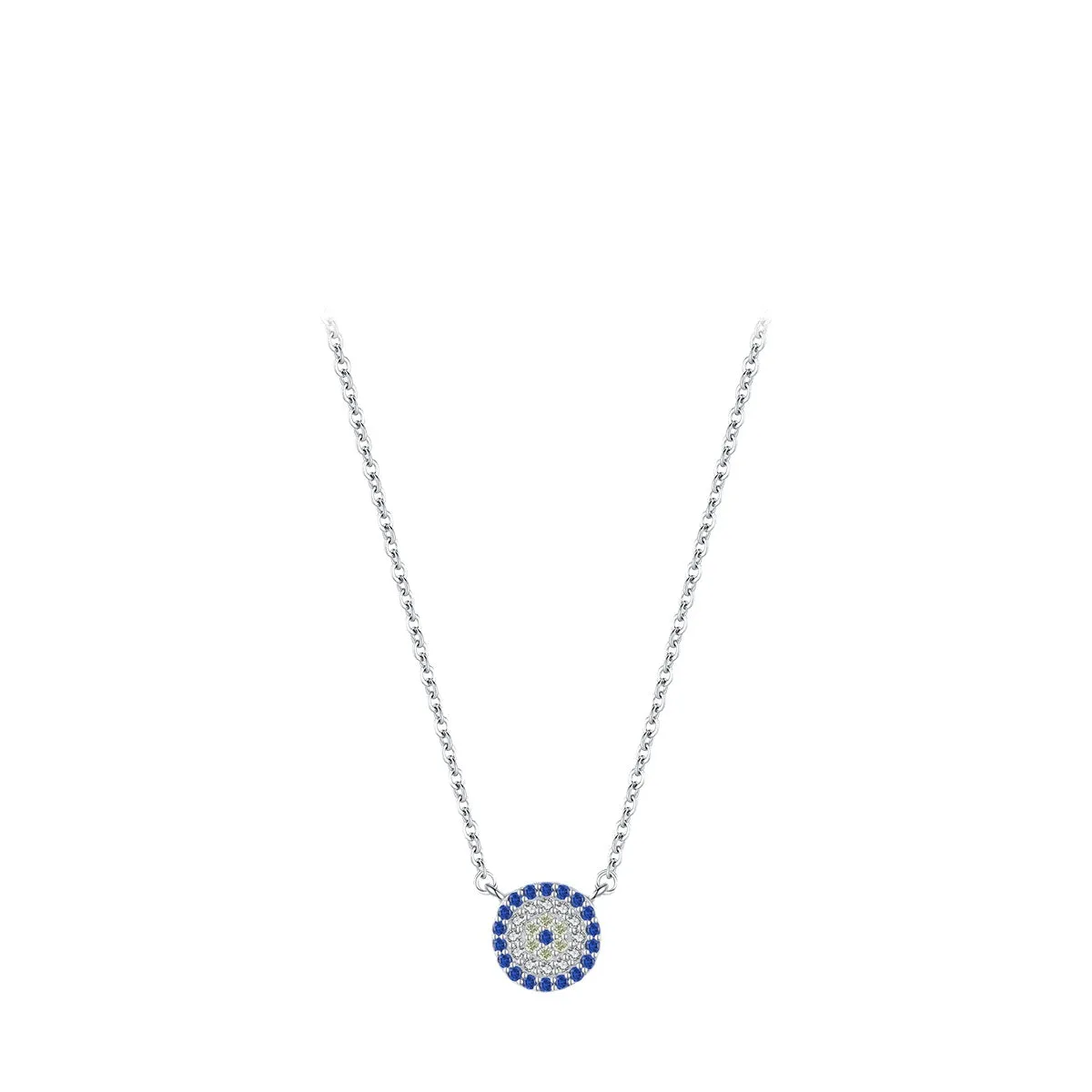 Exquisite Sterling Silver Blue Zircon Collar Necklace