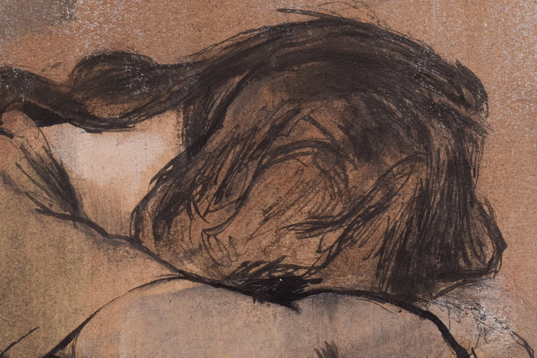 Exquisite Study of a Lady - Charcoal and Ink