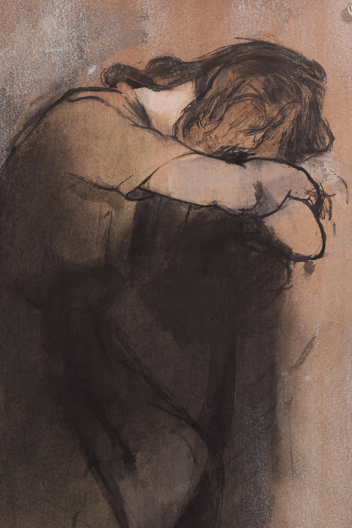 Exquisite Study of a Lady - Charcoal and Ink