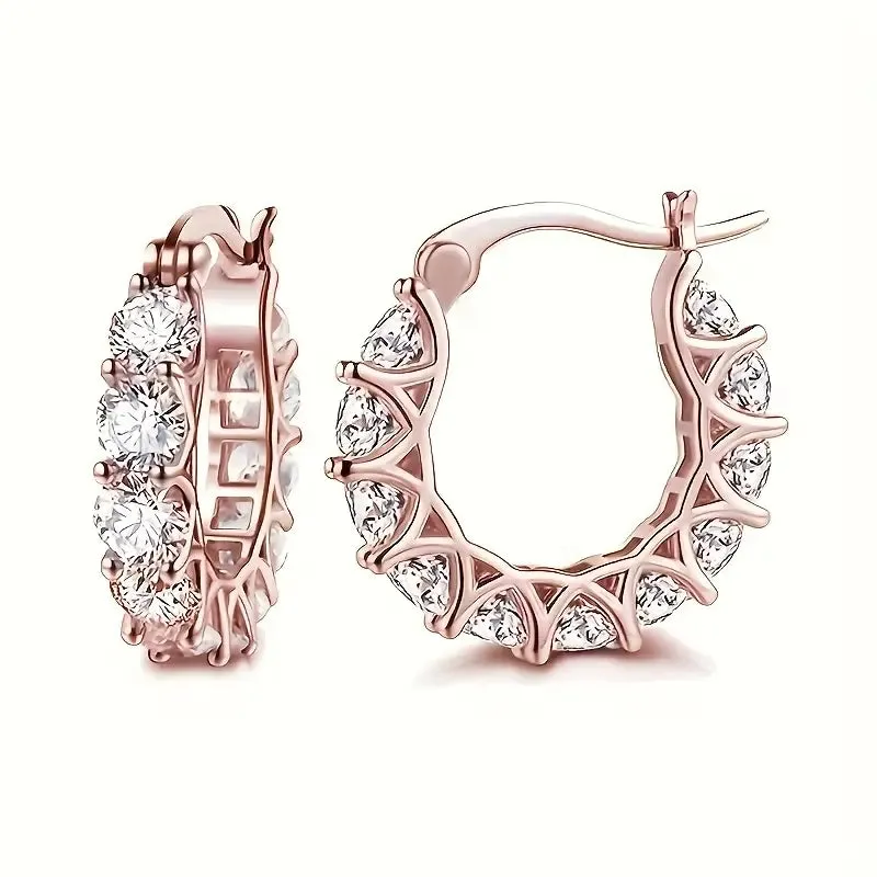 Exquisite Zirconia Hoop Earrings
