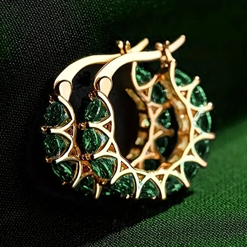Exquisite Zirconia Hoop Earrings