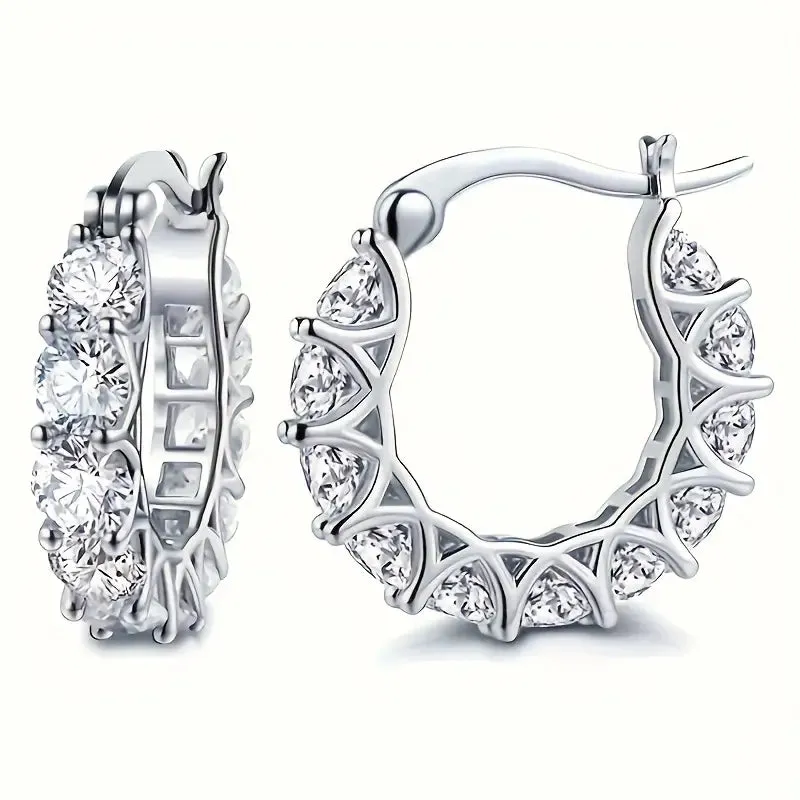 Exquisite Zirconia Hoop Earrings