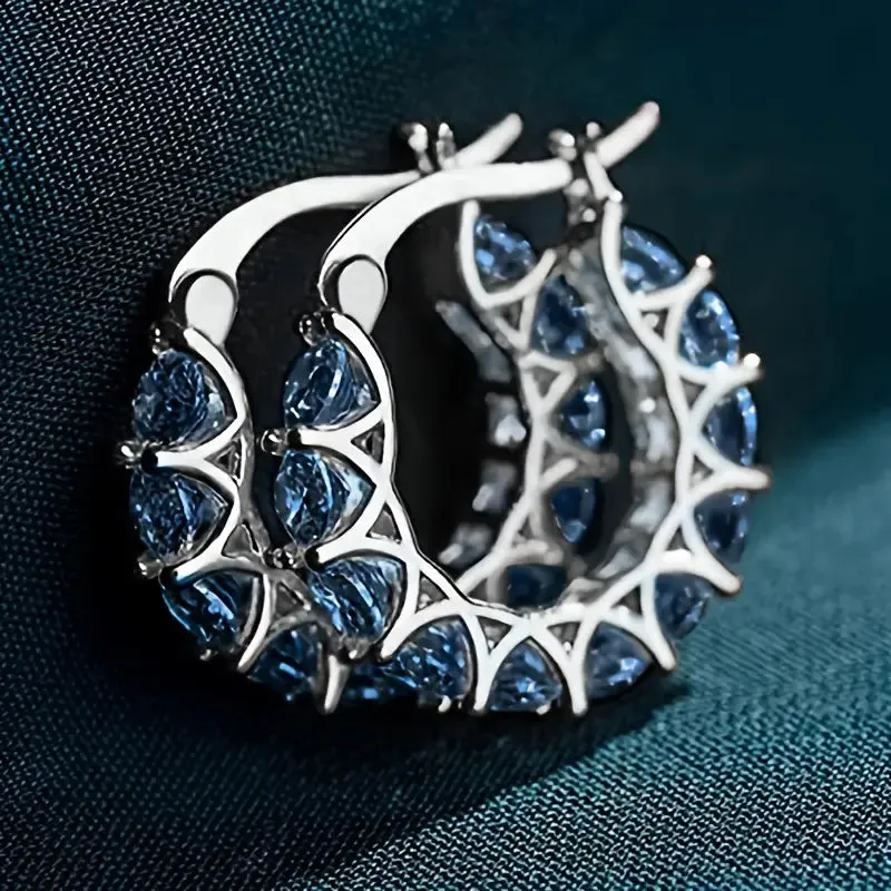Exquisite Zirconia Hoop Earrings