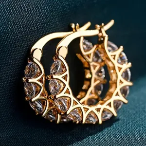 Exquisite Zirconia Hoop Earrings