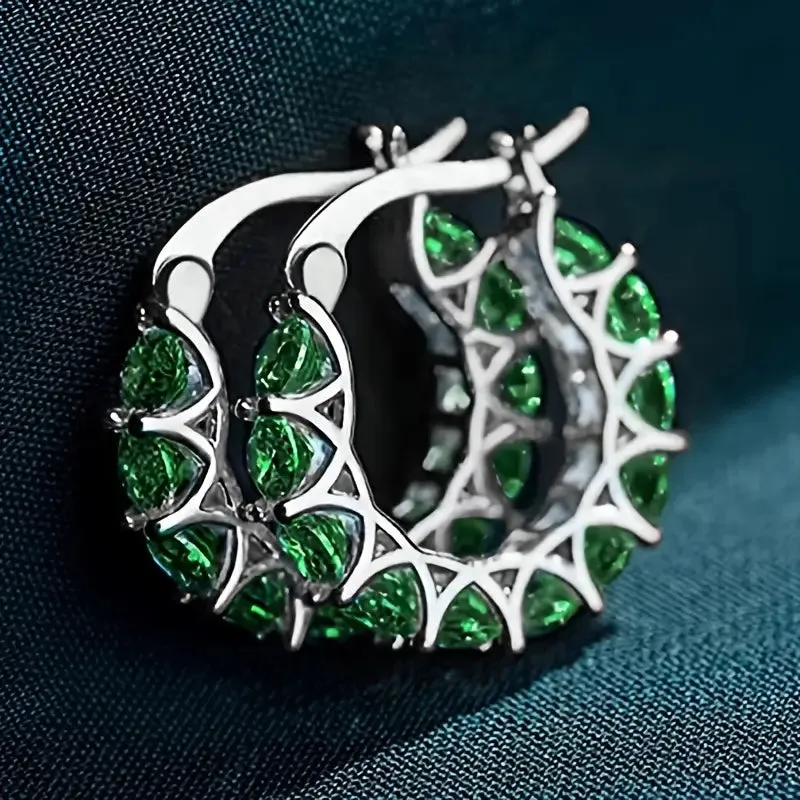 Exquisite Zirconia Hoop Earrings
