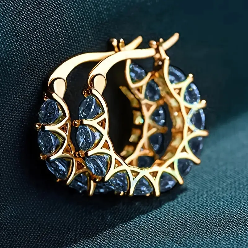Exquisite Zirconia Hoop Earrings