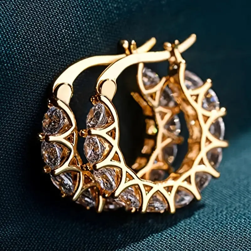 Exquisite Zirconia Hoop Earrings