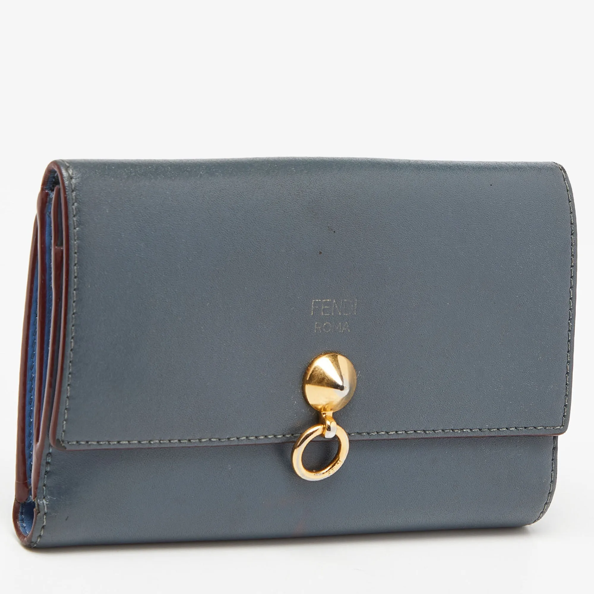 Fendi Leather Trifold Compact Wallet