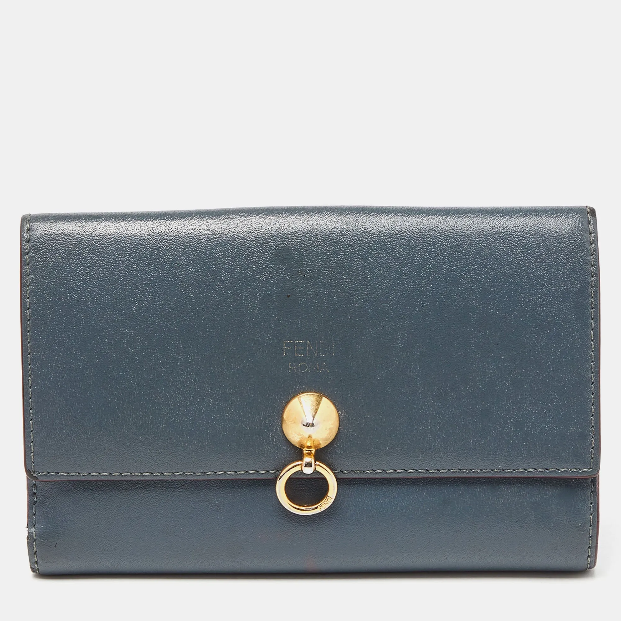 Fendi Leather Trifold Compact Wallet
