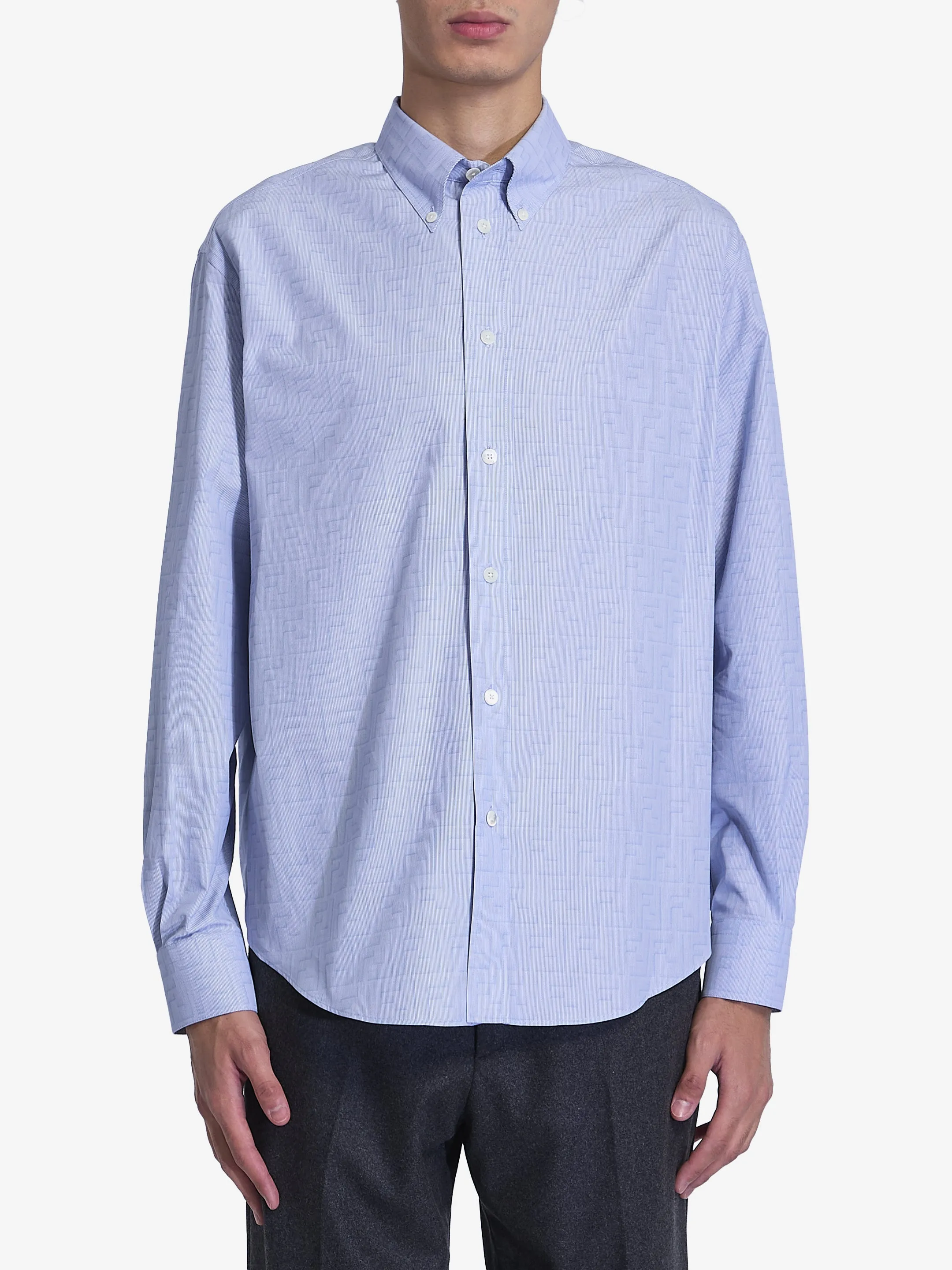 FENDI Men's FF Motif Cotton Shirt - Regular Fit