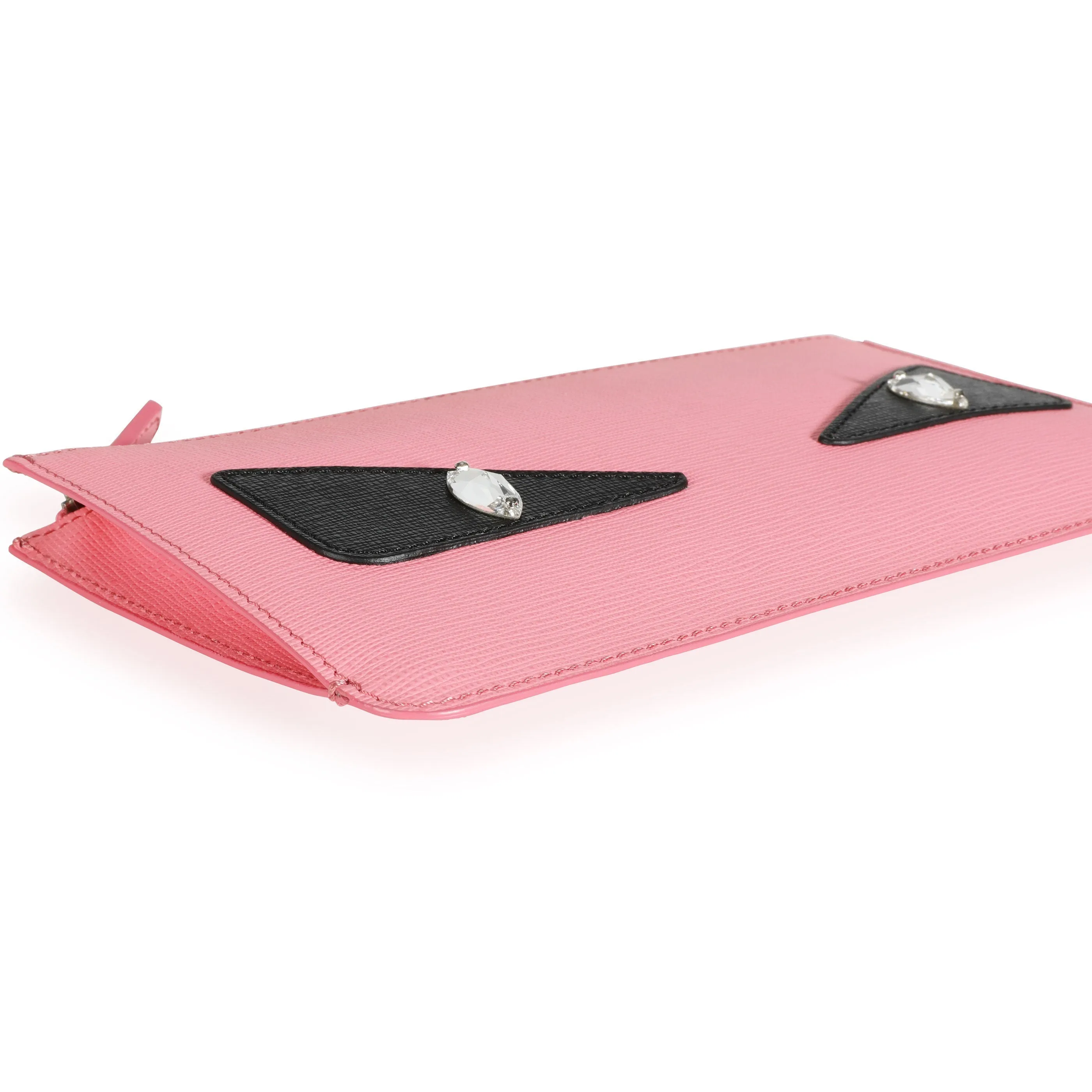 FENDI Pink Vitello Elite Monster Clutch