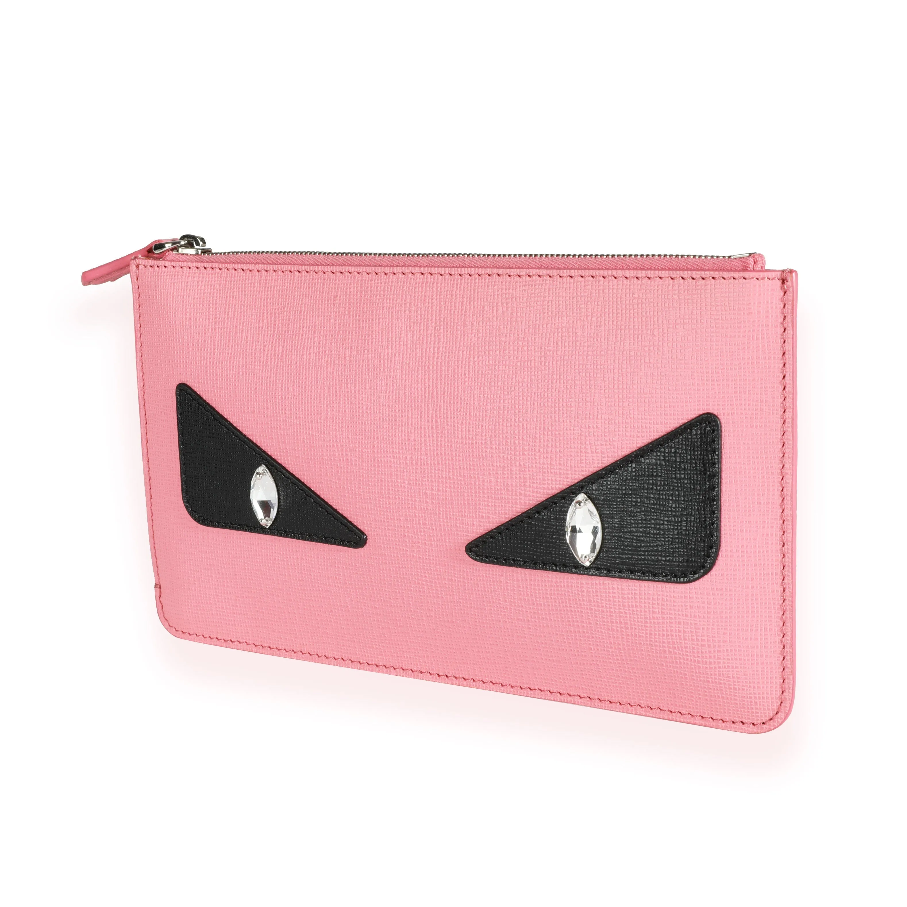 FENDI Pink Vitello Elite Monster Clutch