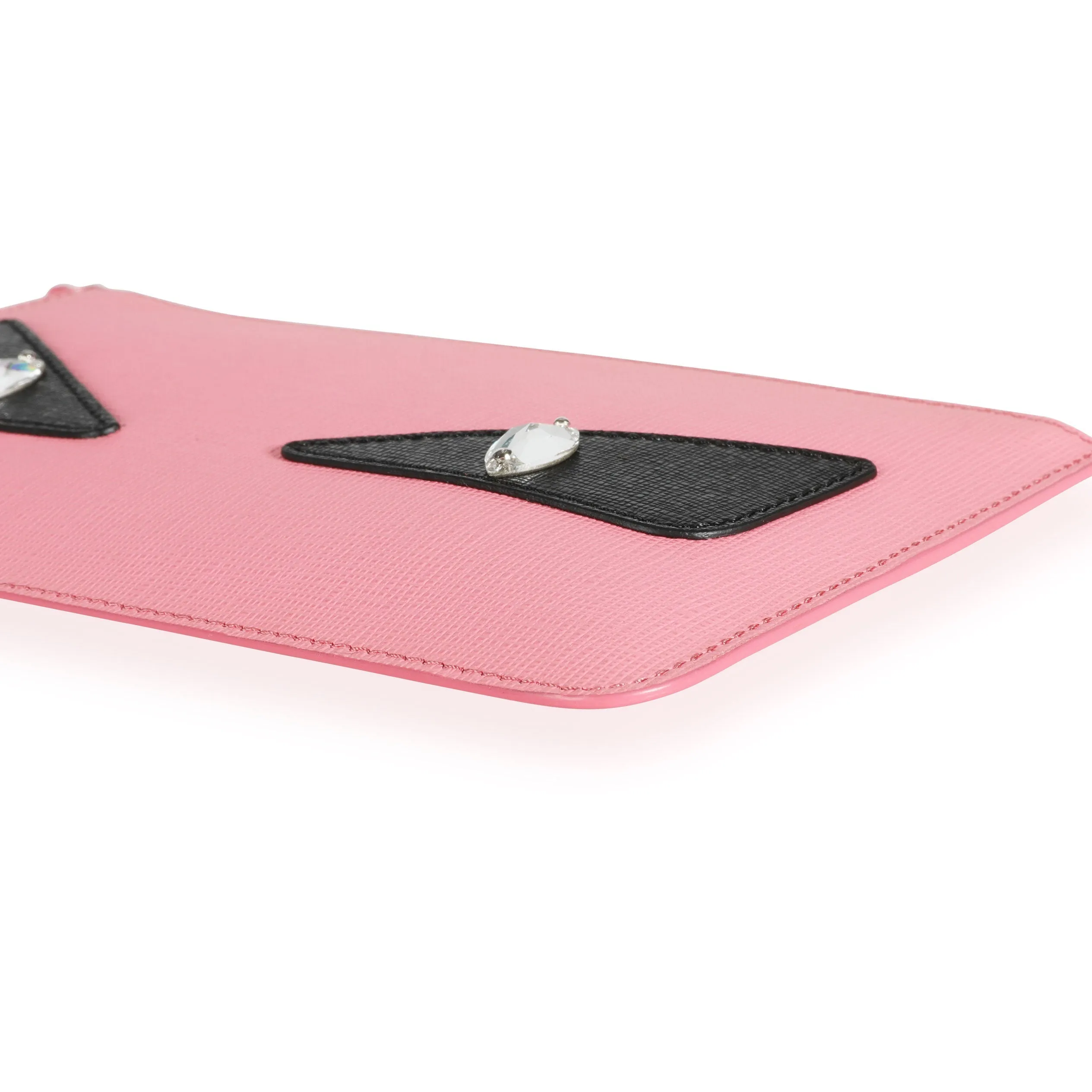 FENDI Pink Vitello Elite Monster Clutch