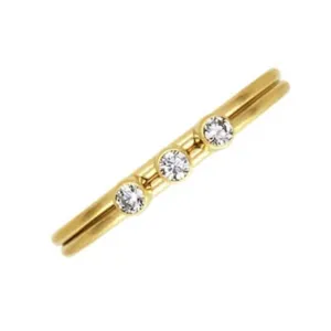 FJ0010 925 Sterling Silver Sparkle Trio Mini Ring