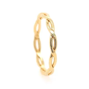 FJ0015 925 Sterling Silver Braided Skinny Ring