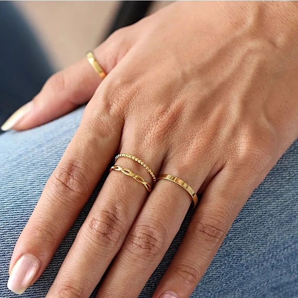 FJ0015 925 Sterling Silver Braided Skinny Ring