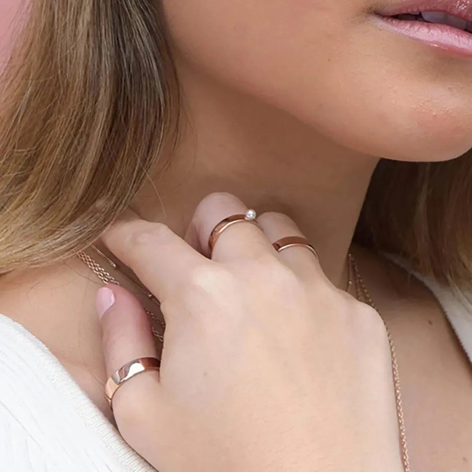 FJ0035 925 Sterling Silver Pearl Signet Open Ring