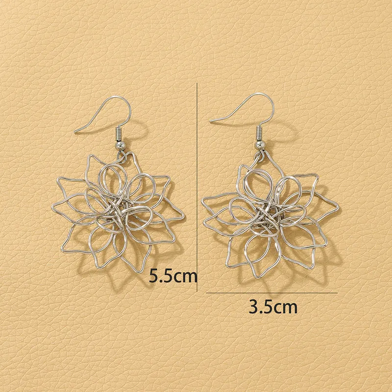 Floral Metal Earrings - Exquisite European & American Design