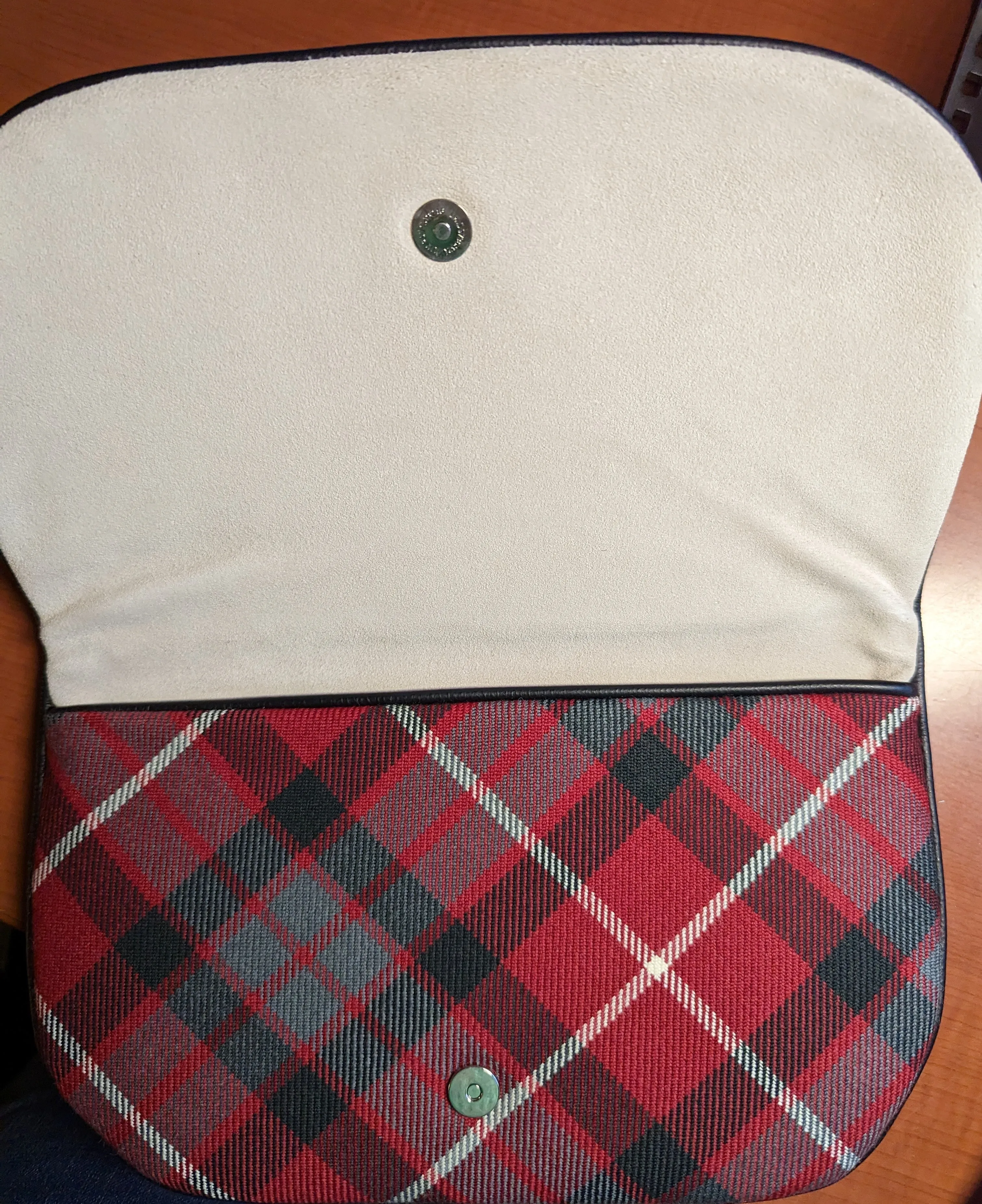 Fraser Red Tartan Fine Leather Clutch Bag