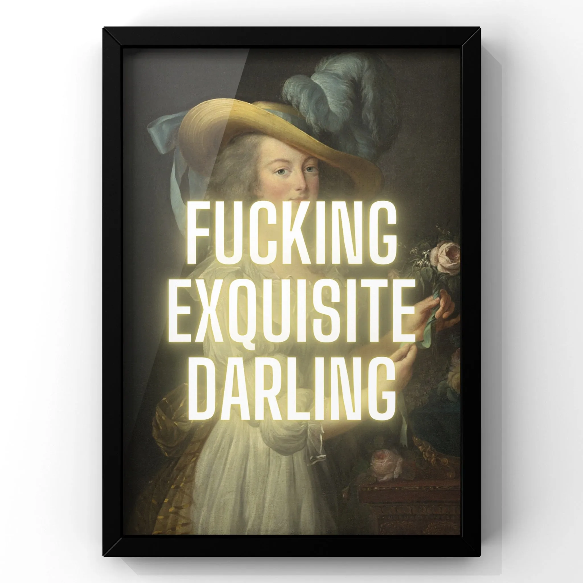 Fucking exquisite Darling Vintage Portrait Quote  Print