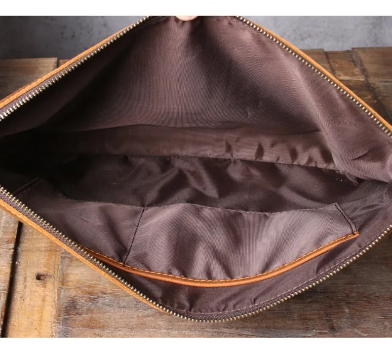 Groomsmen Gift Leather Laptop Bag Clutch